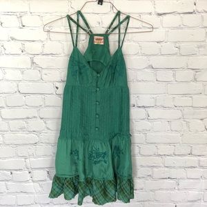 100% Silk Free People Green Flowy Dress/Tunic